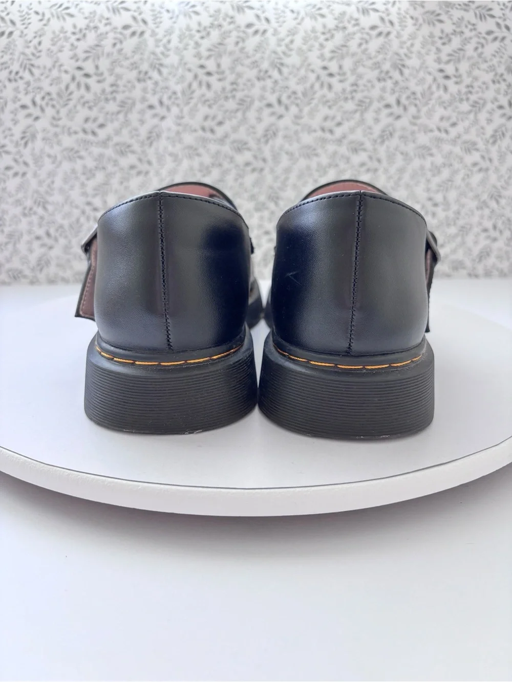 Black Platform Mary Jane Shoes Womens 8 EU 39 Chunky Lug Sole Buckle Strap